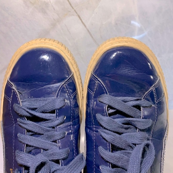 Puma navy patent leather platform kicks size 9 - Picture 4 of 8